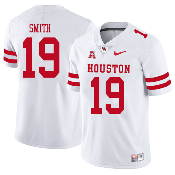 2018 Men #19 Javian Smith Houston Cougars College Football Jerseys Sale-White - Click Image to Close